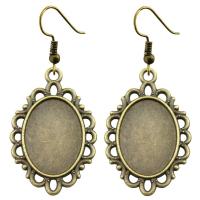Zinc Alloy Earring Findings antique bronze color plated vintage & DIY nickel lead & cadmium free Sold By Pair
