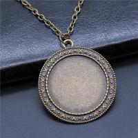 Zinc Alloy Pendant Cabochon Setting Round plated vintage & DIY nickel lead & cadmium free 30mm Sold By PC