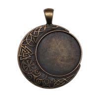 Zinc Alloy Pendant Cabochon Setting Round plated vintage & DIY nickel lead & cadmium free 25mm Sold By PC