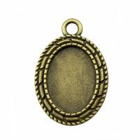 Tibetan Style Pendant Cabochon Setting, Oval, plated, vintage & DIY, more colors for choice, nickel, lead & cadmium free, 13x18mm, Sold By PC