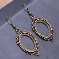 Zinc Alloy Earring Drop Component plated vintage & DIY & hollow nickel lead & cadmium free Sold By Pair