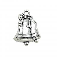 Tibetan Style Christmas Pendants, Christmas Bell, antique silver color plated, vintage & DIY, nickel, lead & cadmium free, 24x17mm, Approx 100PCs/Bag, Sold By Bag