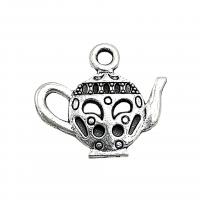Tibetan Style Pendants, teapot, antique silver color plated, vintage & DIY, nickel, lead & cadmium free, 18x16mm, Approx 100PCs/Bag, Sold By Bag