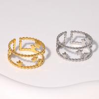 Rustfrit stål fingre Ringe, 304 rustfrit stål, forgyldt, mode smykker & for kvinde, flere farver til valg, Solgt af PC