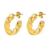 Edelstahl Ohrringe, 304 Edelstahl, Modeschmuck & für Frau, goldfarben, 19x5mm, verkauft von Paar