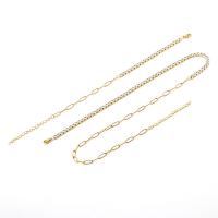 Fashion Stainless Steel Jewelry Sets 304 Stainless Steel with 1.97inch extender chain 18K gold plated & for woman & with rhinestone golden Length Approx 6.3 Inch Approx 17.72 Inch Sold By PC