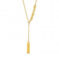 Edelstahl Schmuck Halskette, 304 Edelstahl, mit Verlängerungskettchen von 4cm,5cm, Rechteck, unisex, keine, 4.7x6.3mm,23.1x5mm, Länge 36 cm, verkauft von PC