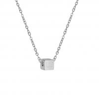 Stainless Steel Jewelry Necklace 304 Stainless Steel with 5cm extender chain Cube polished letters are from A to Z & Unisex original color Length 45 cm Sold By PC
