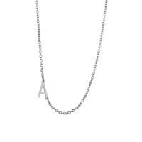 Edelstahl Schmuck Halskette, 304 Edelstahl, mit Verlängerungskettchen von 5cm, Alphabet-Buchstabe, Buchstaben sind von A bis Z & unisex, originale Farbe, Länge 45 cm, verkauft von PC