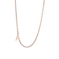 Stainless Steel Jewelry Necklace 304 Stainless Steel with 5cm extender chain Alphabet Letter Vacuum Ion Plating letters are from A to Z & Unisex rose gold color Length 45 cm Sold By PC