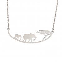 Edelstahl Schmuck Halskette, 304 Edelstahl, mit Verlängerungskettchen von 5cm, Elephant, für Frau, keine, 52.50x17.50mm, Länge:45 cm, verkauft von PC