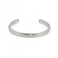 Stainless Steel Bangle 304 Stainless Steel Letter C Vacuum Ion Plating for woman 6.50mm Length 165 mm Sold By PC