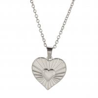 Stainless Steel Jewelry Necklace, 304 Stainless Steel, with 5cm extender chain, Heart, Vacuum Ion Plating, for woman, more colors for choice, 18.50x18.40mm, Length:45 cm, Sold By PC