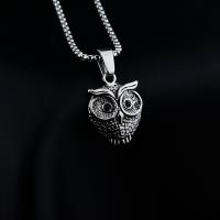 Stainless Steel Jewelry Necklace Titanium Steel Owl  silver color Sold By PC