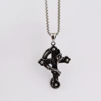 Stainless Steel Jewelry Necklace Titanium Steel Cross  silver color Sold By PC