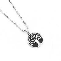 Stainless Steel Jewelry Necklace Titanium Steel Tree  & enamel silver color Sold By PC