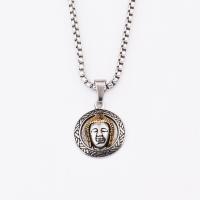 Zinklegierung Schmuck Halskette, Buddha, unisex, keine, frei von Nickel, Blei & Kadmium, 22x26mm, Länge:60 cm, verkauft von PC