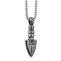 Edelstahl Schmuck Halskette, Titanstahl, Kreuz, unisex & verschiedene Stile für Wahl, Silberfarbe, 19x57mm, Länge 70 cm, verkauft von PC