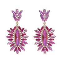 Zinc Alloy Drop Earrings Geometrical Pattern plated Bohemian style & for woman & with rhinestone Sold By Pair