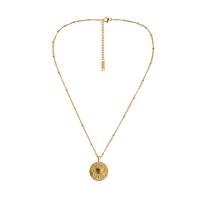 Titanium Steel Necklace with 2.36inch extender chain 12 Signs of the Zodiac real gold plated embossed & for woman Length Approx 17.7 Inch Sold By PC