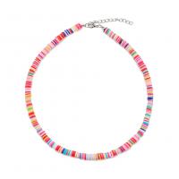 Collier bijoux de mode, argile de polymère, avec 2inch chaînes de rallonge, Style bohème & pour femme, plus de couleurs à choisir, Longueur:Environ 16.5 pouce, Vendu par PC