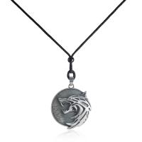 Tibetan Style Jewelry Necklace, with Wax Cord, Wolf, antique silver color plated, different designs for choice & for man & luminated, 35x35mm, Length:Approx 27.2 Inch, Sold By PC
