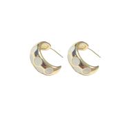 Brass Stud Earring, 18K gold plated, fashion jewelry & for woman & enamel, more colors for choice, nickel, lead & cadmium free, 20x20mm, Sold By Pair