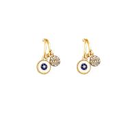 Zinc Alloy Stud Earring with Resin high quality plated fashion jewelry & for woman & enamel & with rhinestone golden nickel lead & cadmium free 30mm Sold By Pair