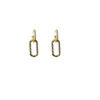Brass Stud Earring, 18K gold plated, fashion jewelry & micro pave cubic zirconia & for woman, golden, nickel, lead & cadmium free, 35x12mm, Sold By Pair