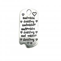 Zinc Alloy Tag Charm antique silver color plated vintage & DIY nickel lead & cadmium free Approx Sold By Bag
