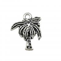 Tibetan Style Pendants, Palm Tree, antique silver color plated, vintage & DIY, nickel, lead & cadmium free, 21x18mm, Approx 100PCs/Bag, Sold By Bag
