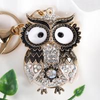Tibetan Style Key Clasp, Owl, Unisex & with rhinestone, more colors for choice, nickel, lead & cadmium free, 40x120mm, Sold By PC