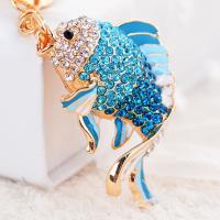 Zinc Alloy Key Clasp Fish for woman & with rhinestone nickel lead & cadmium free 5.5*13cm Sold By PC
