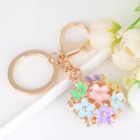 Tibetan Style Key Clasp, Flower, Unisex, more colors for choice, nickel, lead & cadmium free, 10.5cm,4*3.5cm, Sold By PC