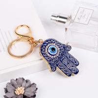 Tibetan Style Key Clasp, Hand, Unisex & with rhinestone, more colors for choice, nickel, lead & cadmium free, 12.5cm,6*4.5cm, Sold By PC