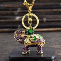 Tibetan Style Key Clasp, Elephant, Unisex & with rhinestone, more colors for choice, nickel, lead & cadmium free, 6*12cm, Sold By PC