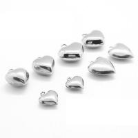 Stainless Steel Heart Pendants, 304 Stainless Steel, DIY & different size for choice, original color, 100PCs/Bag, Sold By Bag