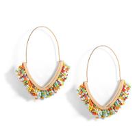 Zinc Alloy Drop Earrings with Seedbead fashion jewelry & for woman golden nickel lead & cadmium free Sold By Pair