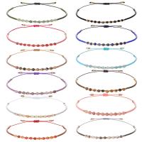 Gemstone Bracelets, with Seedbead & Wax Cord, handmade, adjustable & for woman & faceted, more colors for choice, Length Approx 15-30 cm, Sold By PC