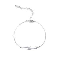 Stainless Steel Jewelry Bracelet, 304 Stainless Steel, with 5cm extender chain, Lightning Symbol, Unisex, Length:17 cm, Sold By PC