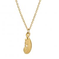 Edelstahl Schmuck Halskette, 304 Edelstahl, mit Verlängerungskettchen von 5cm, Federn, für Frau, keine, Länge:45 cm, verkauft von PC