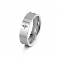Палец кольцо из нержавеющей стали, Нержавеющая сталь 304, Кольцевая форма, лазерная модель & Мужская & разный размер для выбора, Много цветов для выбора, 6x2mm, размер:7-13, продается PC