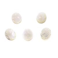 Shell Pendants Natural Seashell Oval Carved DIY white Sold By PC