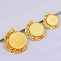 Zinc Alloy Pendant Cabochon Setting Moon plated fashion jewelry nickel lead & cadmium free Approx Sold By Bag
