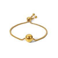Bracelet d'acier titane, Rond, Plaqué or 18K, bijoux de mode & pour femme, doré, protéger l'environnement, sans nickel, plomb et cadmium, 10mm, Longueur:22.6 cm, Vendu par PC