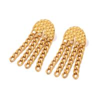 Boucle d'oreille Acier Titane, bijoux de mode & pour femme, doré, protéger l'environnement, sans nickel, plomb et cadmium, 15.30x40mm, Vendu par paire
