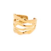 Partículas de aço Cuff Ring Finger, joias de moda & para mulher, dourado, 21.50x15.30mm, vendido por PC