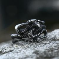 Titanium Steel Finger Ring, Snake, polished, vintage & different size for choice & for man, US Ring Size:7-13, Sold By PC