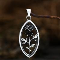 Stainless Steel Pendants 304 Stainless Steel Rose polished vintage & DIY & hollow Sold By PC