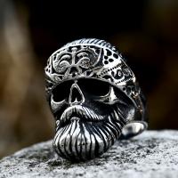 Titanium Steel Finger Ring, polished, punk style & different size for choice & for man, US Ring Size:7-13, Sold By PC